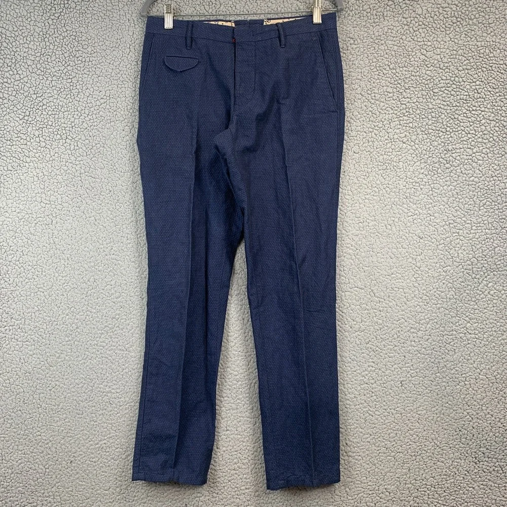Incotex by Slowear Pants Mens 31 X 30 Blue Cotton Trouser Chinos Smart Casual
